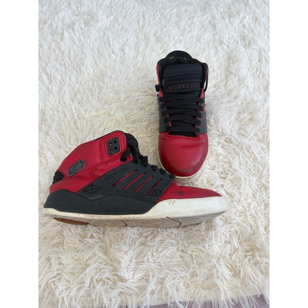 Supra Muska 003 High Top Sneakers‎ Mens Red Black Athletic Shoes 6